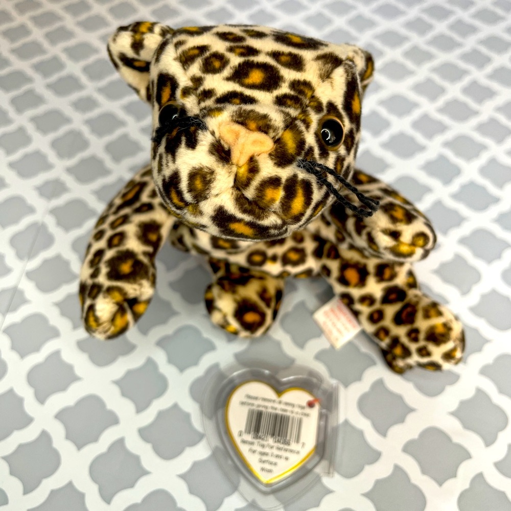 TY~BEANIE BABIES~"FRECKLES"~1996~LEOPARD~CHEETAH~PLUSH~VTG~RARE~RETIRED~4066